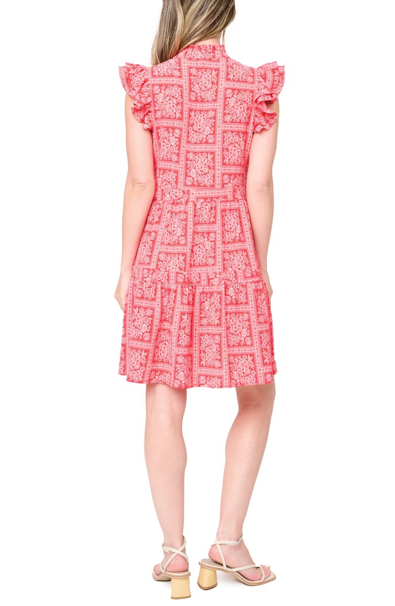 GIBSONLOOK Scarf Print A-Line Dress, Alternate, color, Red Scarf Print