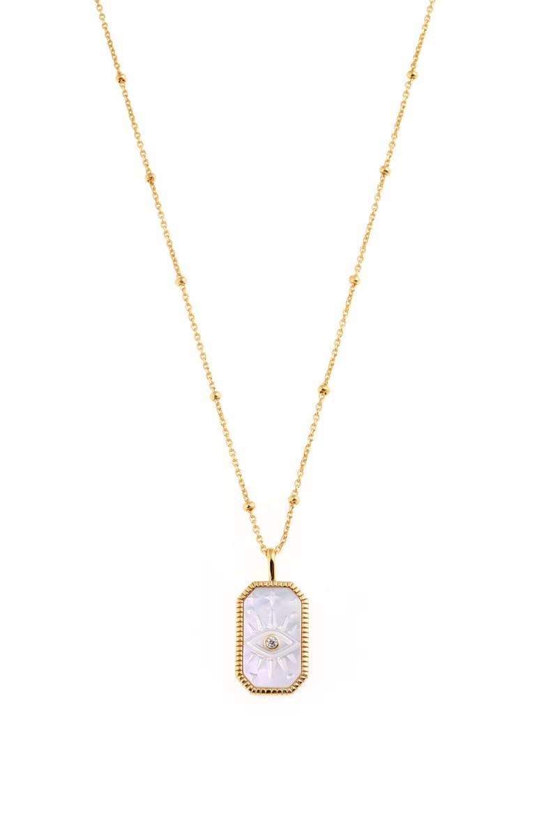 Nish - Eye Necklace, Main, color, Silver Gold Plated