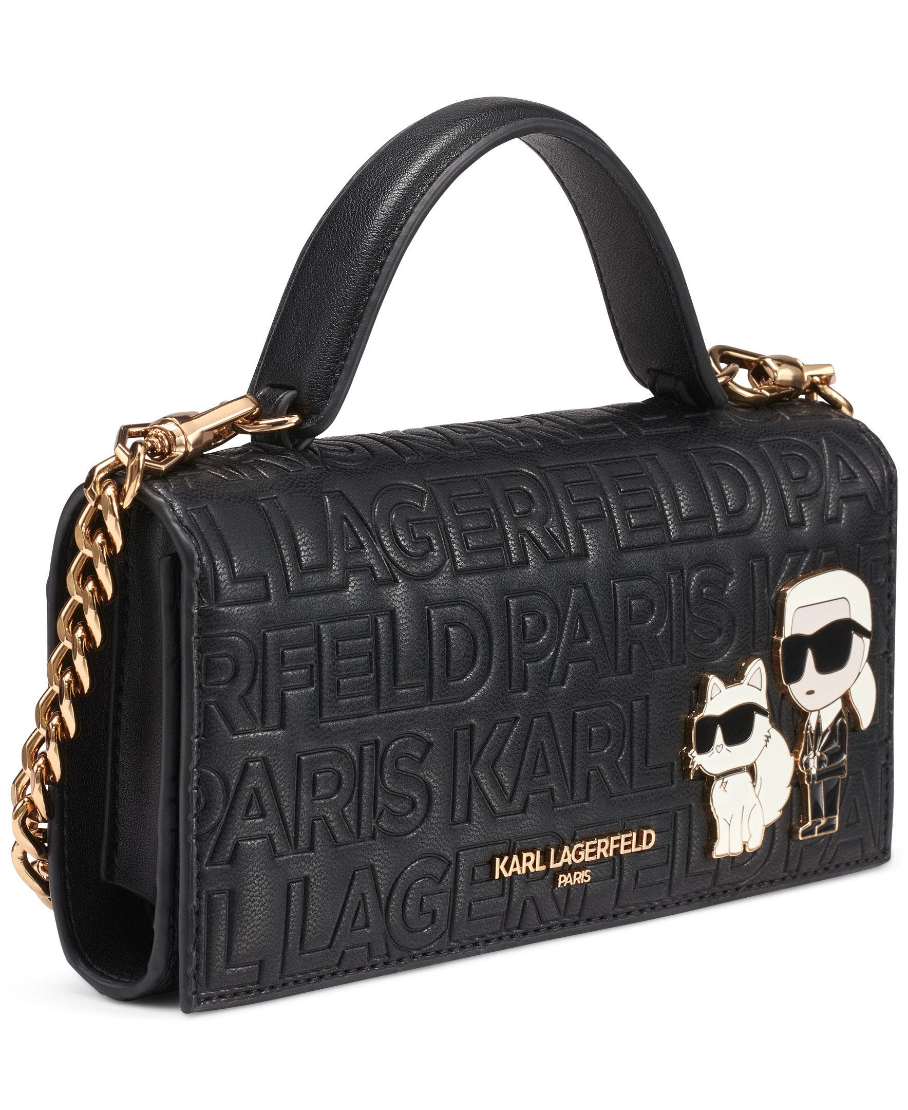 KARL LAGERFELD PARIS Meribel Wallet, Alternate, color, Black/Gold