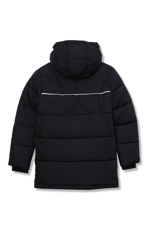 Lands' End Boys Water Resistant High Pile Lined Coat In Black