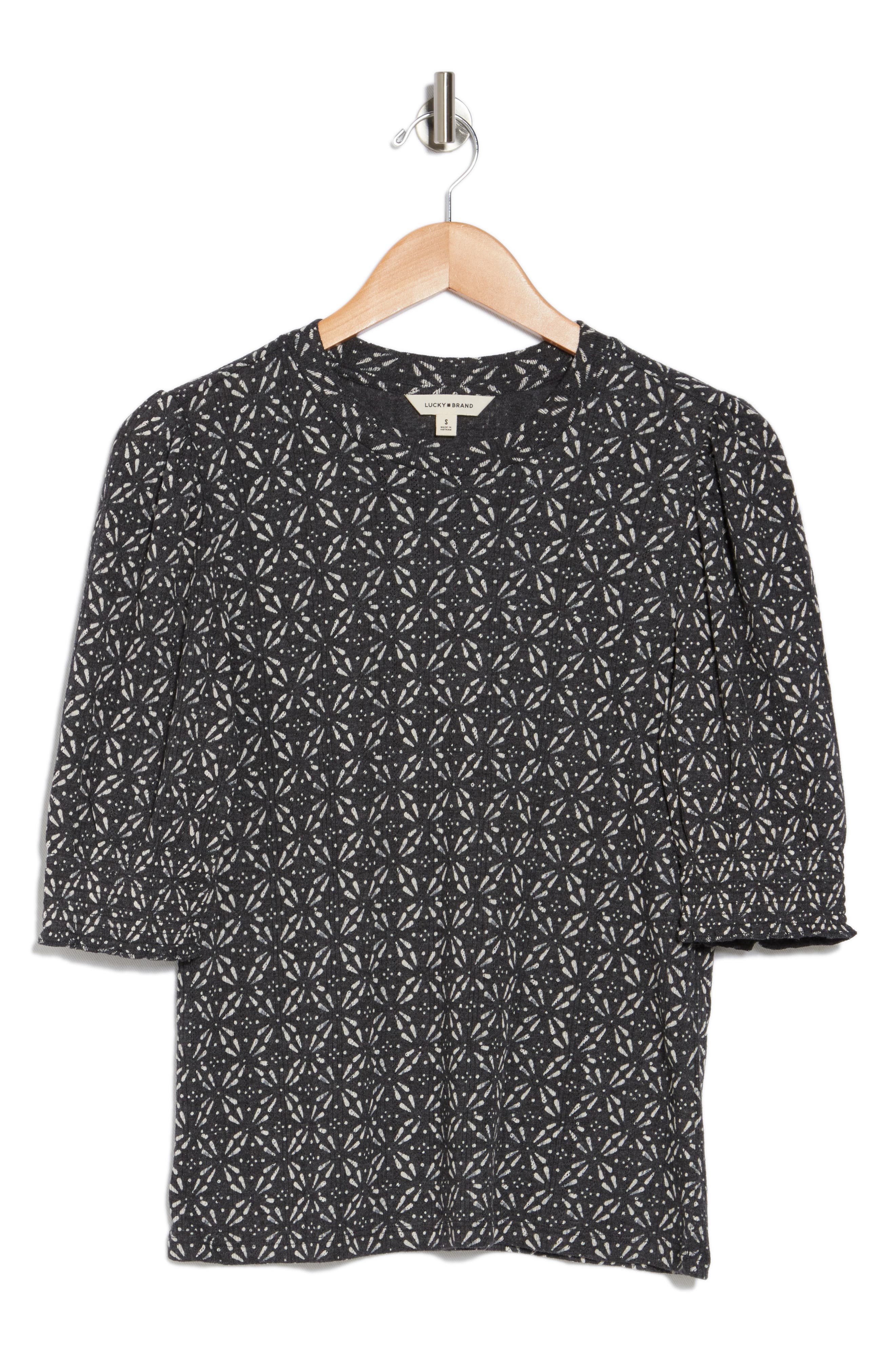 Pointelle Short Sleeve Top
