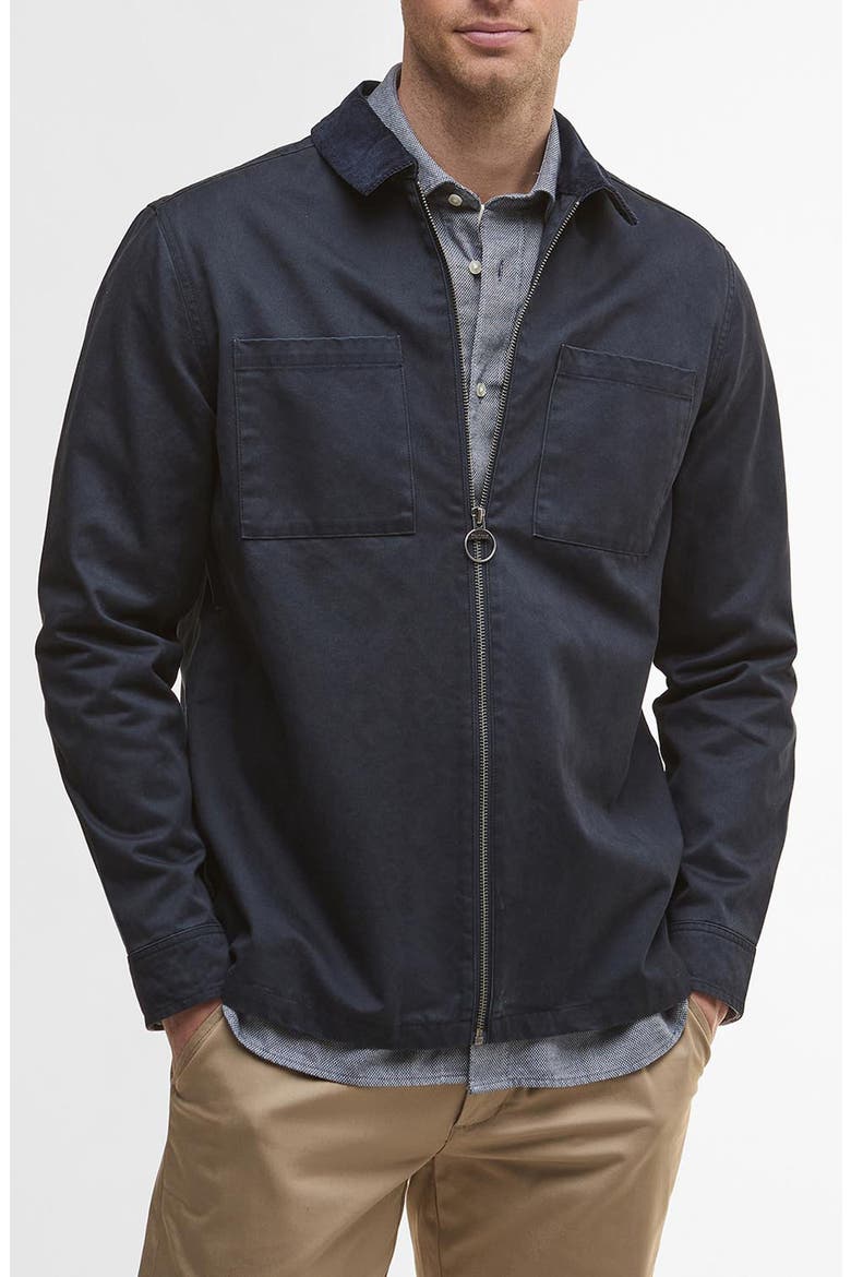 Lenker Twill Zip Overshirt, Main, color, NAVY