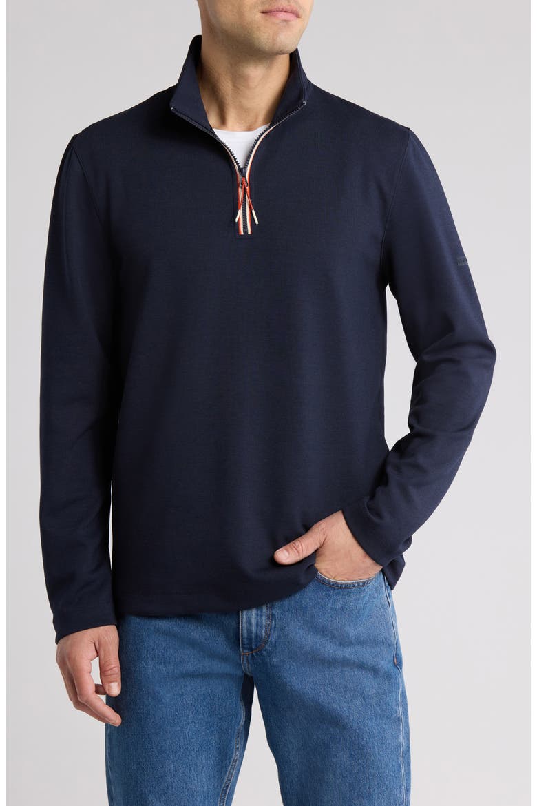 Tatterset Quarter Zip Pullover, Main, color, NAVY