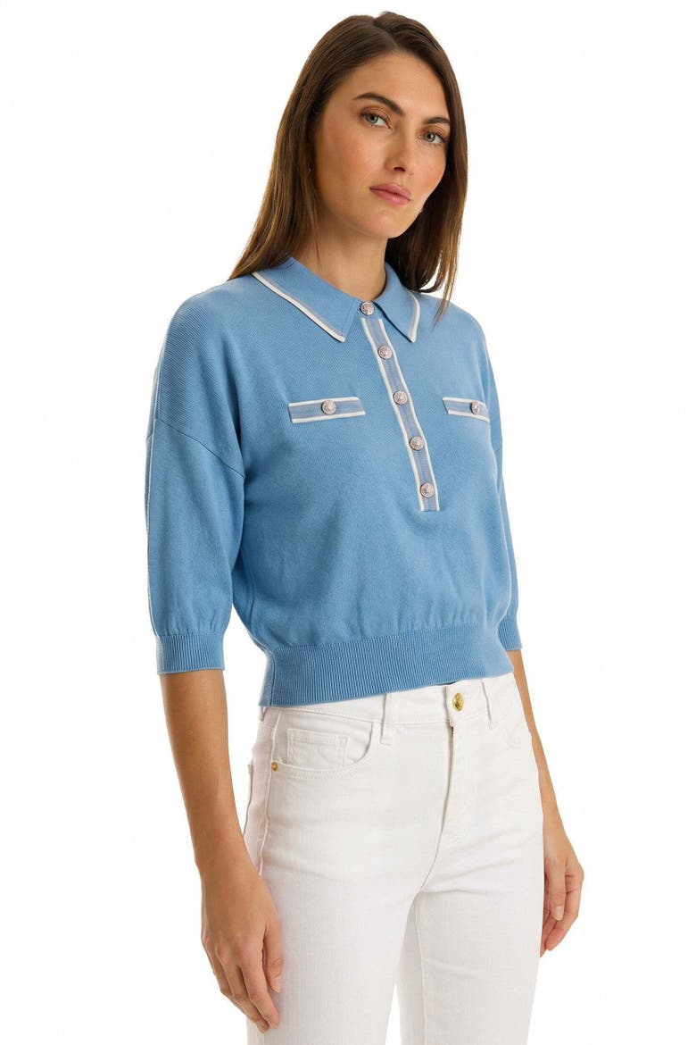 Bobbi Polo Shirt, Alternate, color, Serene Blue