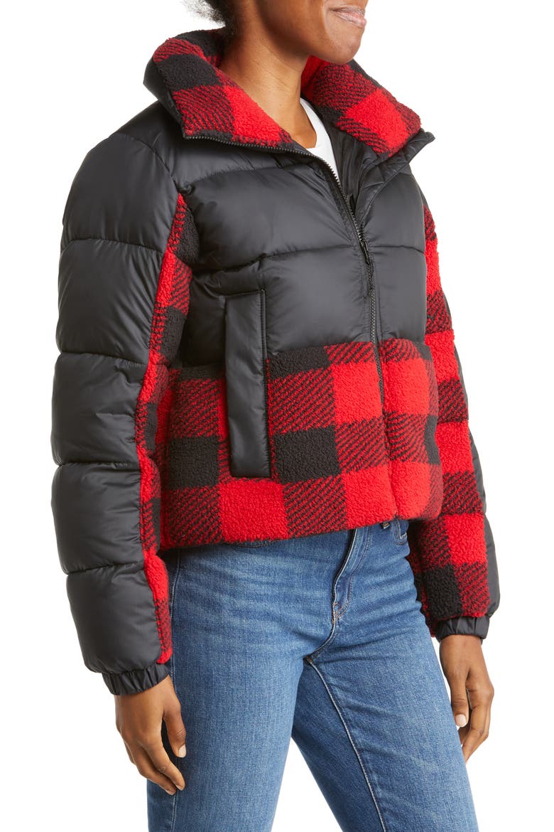 Leadbetter Point™ High Pile Fleece Hybrid Jacket, Alternate, color, BLACK RED BUFFALO
