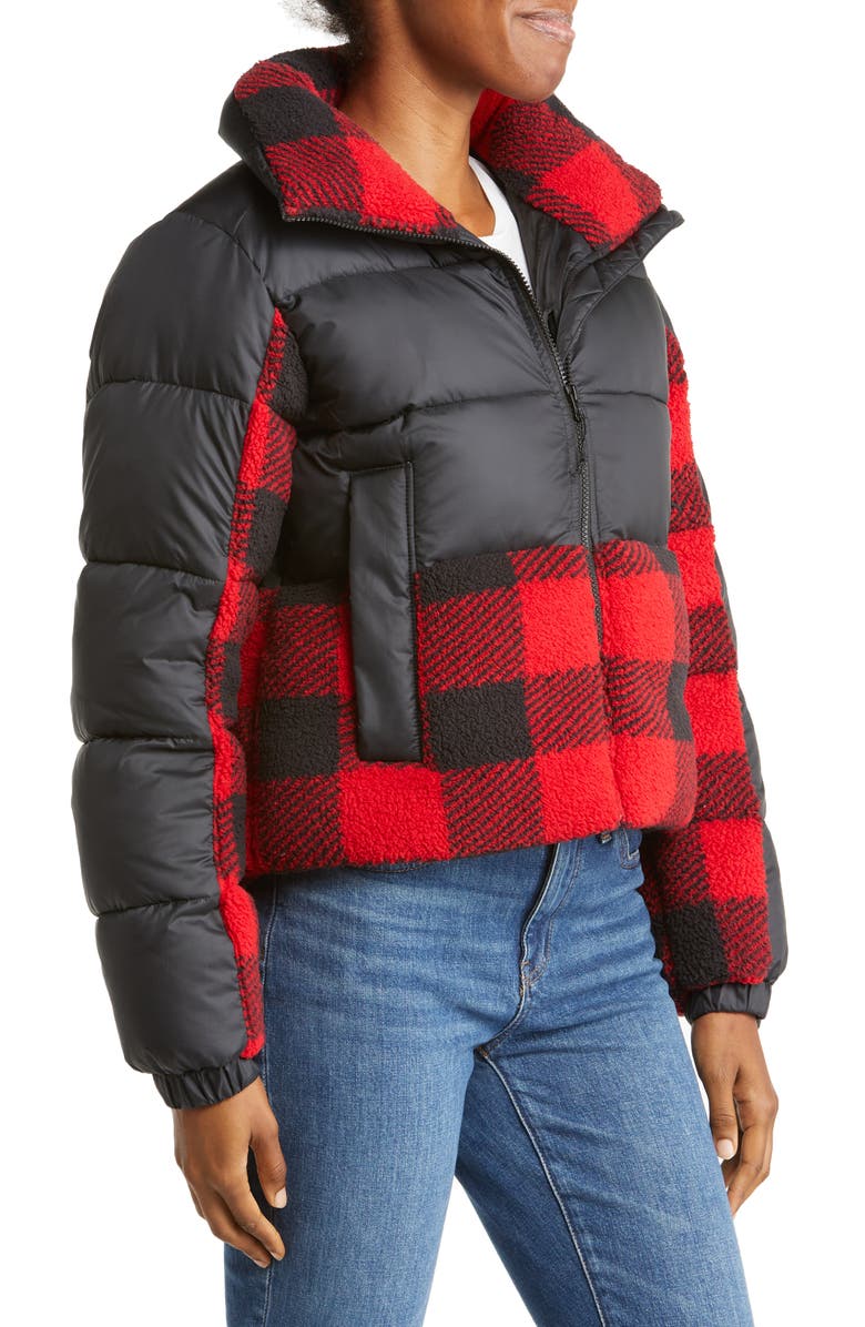 Columbia Leadbetter Point<sup>™</sup> High Pile Fleece Hybrid Jacket, Alternate, color, Black Red Buffalo