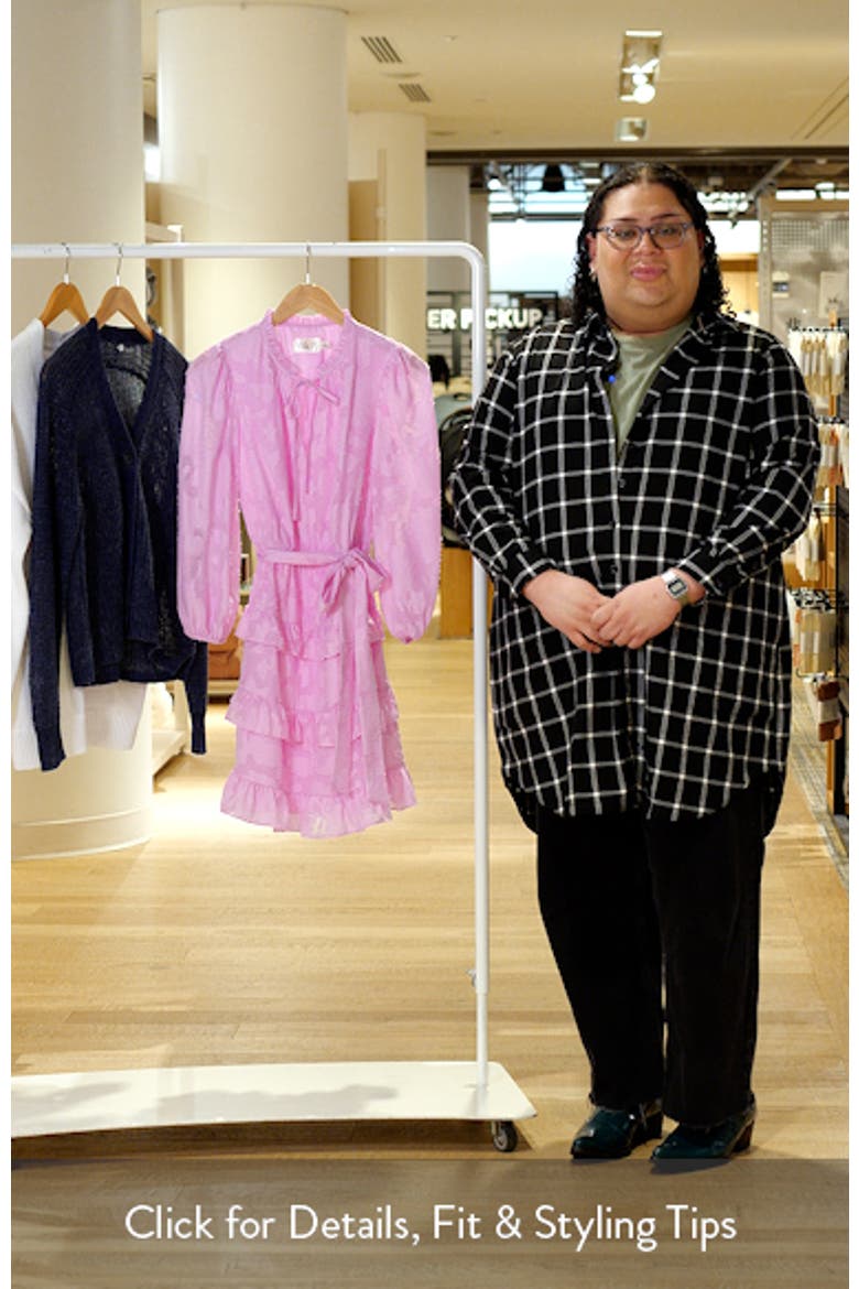 Tie Waist Long Sleeve Tiered Dress video
