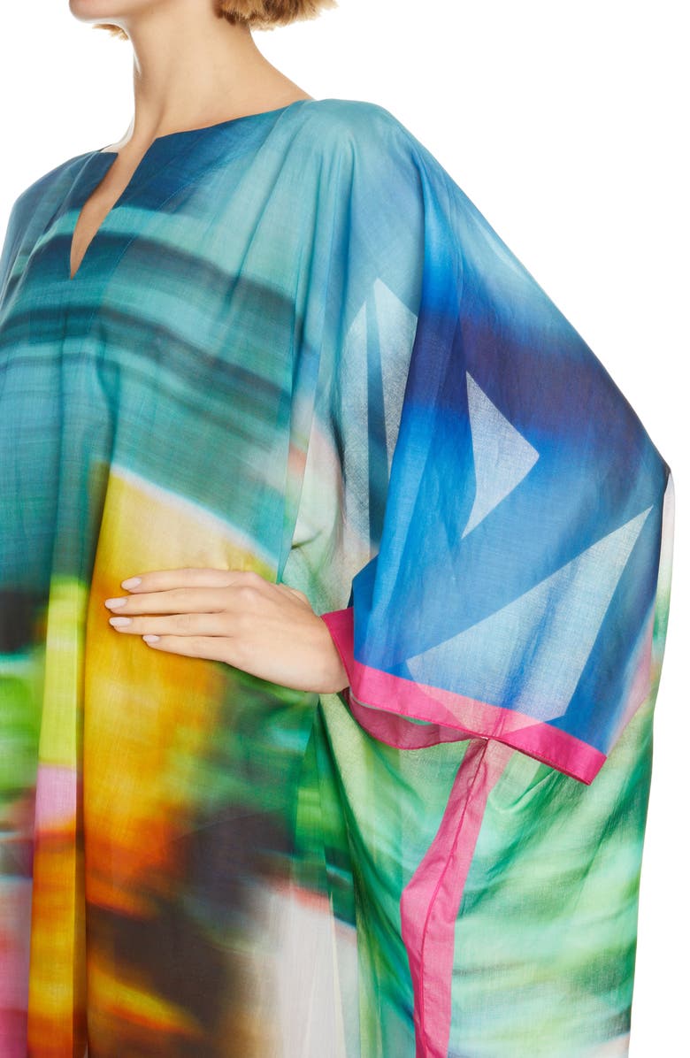 Dries Van Noten Cartland Abstract Print Cotton Kaftan Dress, Alternate, color,