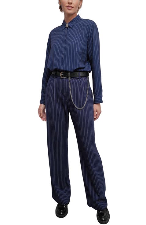 The Empower Pinstripe Wide Leg Trouser