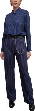 WILDFANG The Empower Pinstripe Wide Leg Trouser