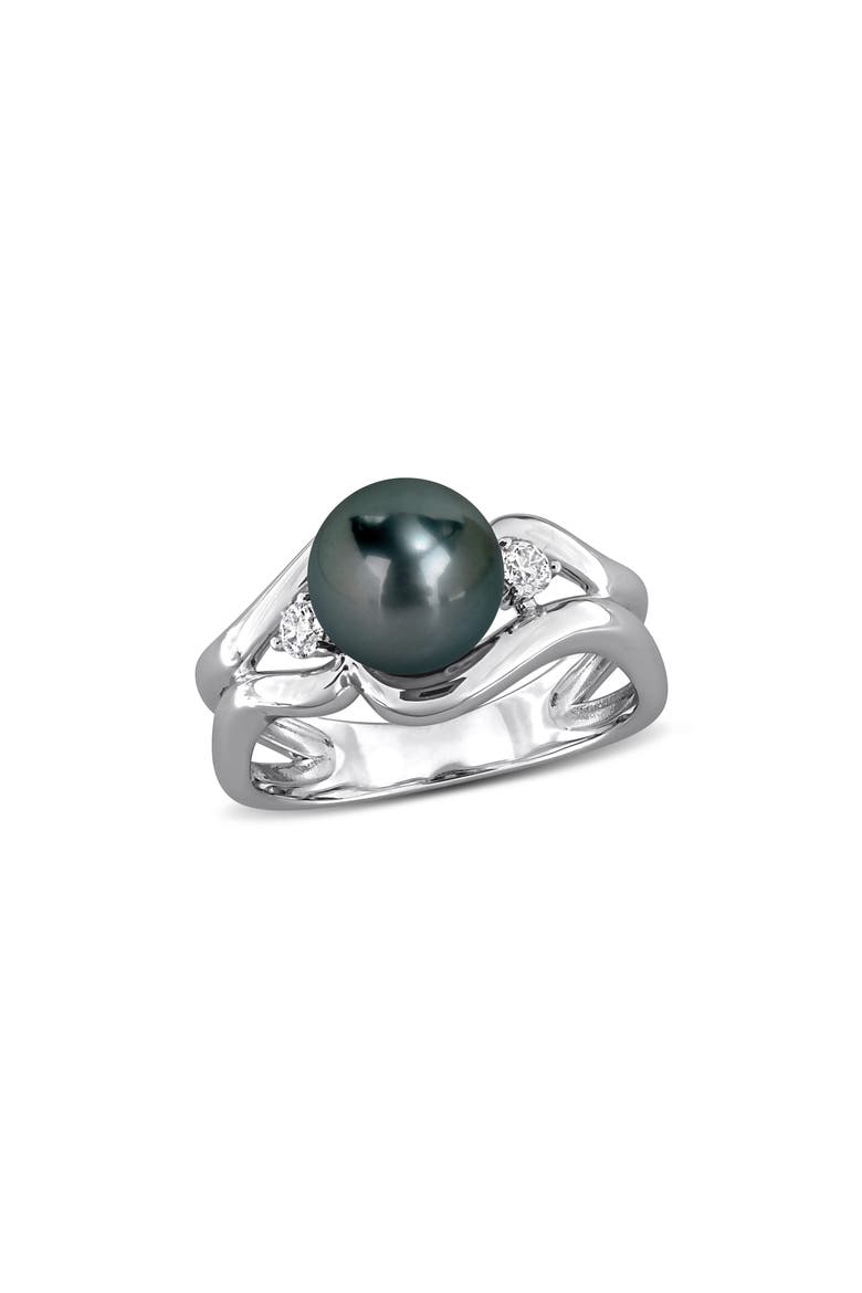Cultured Tahitian Pearl Ring, Main, color, BLACK