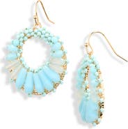 Cara Beaded Circle Drop Earrings