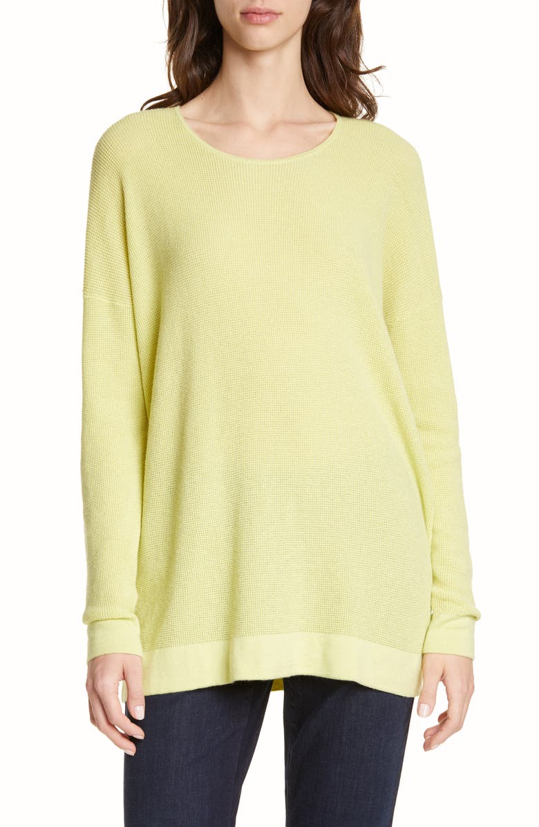 Eileen Fisher Organic Cotton Blend Thermal Top, Main, color, 