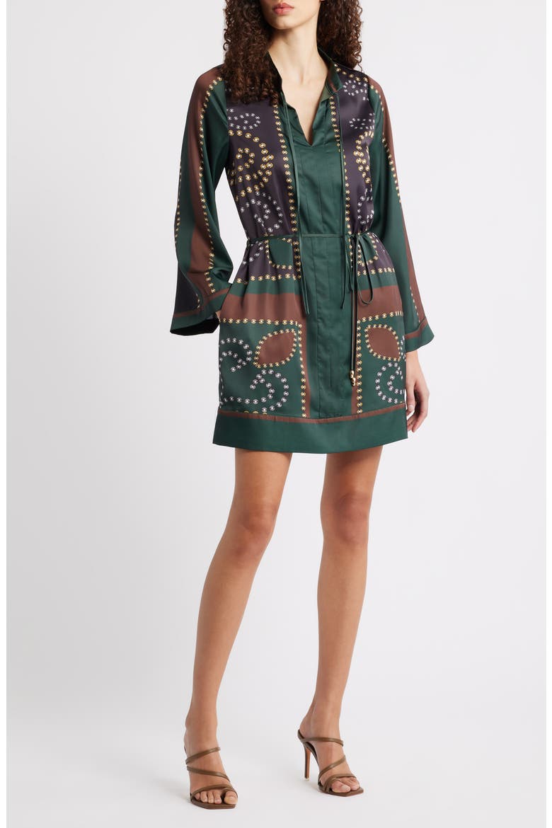 Timber Long Sleeve Dress, Main, color, GREEN MULTI