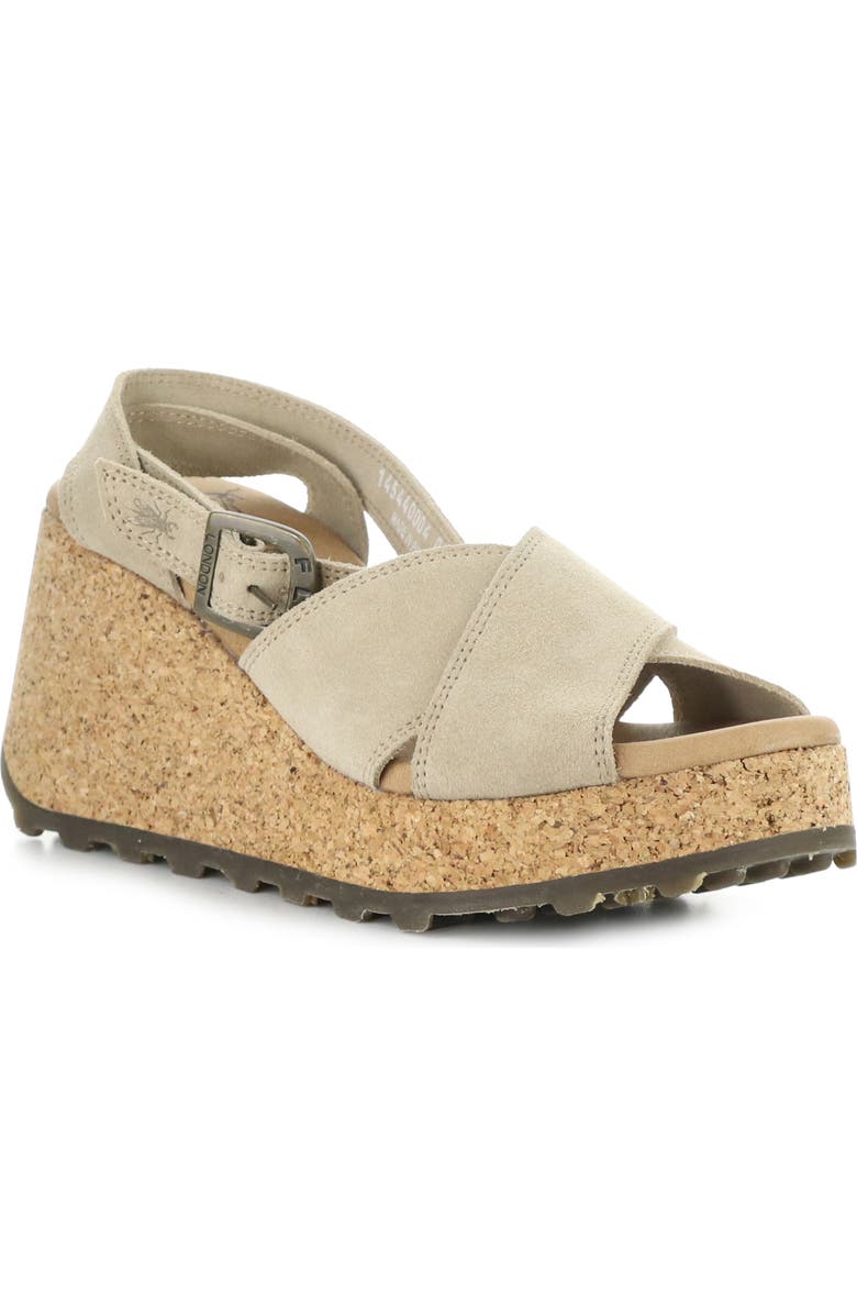 Fly London Dony Platform Wedge Sandal, Main, color, Taupe