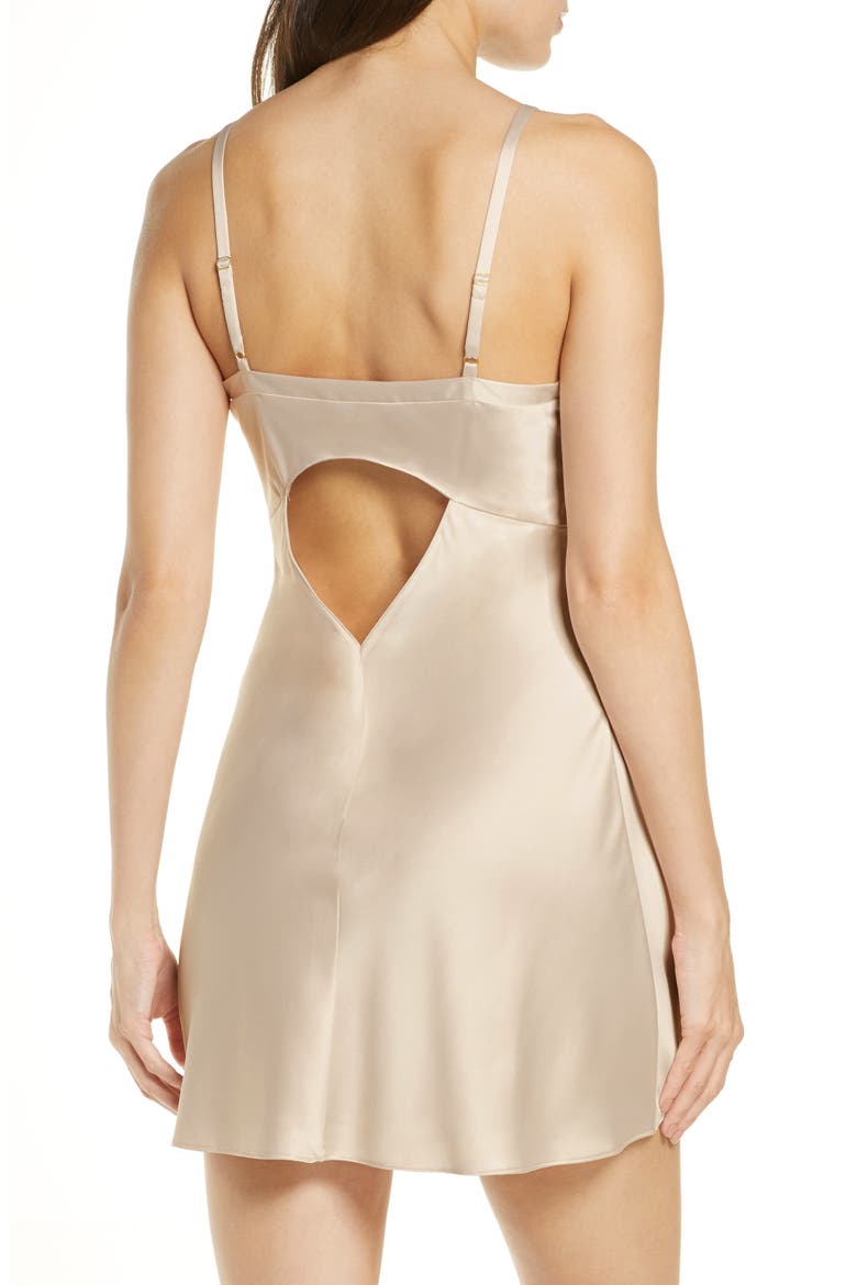 Fresh Satin Chemise, Alternate, color, CHAMPAGNE