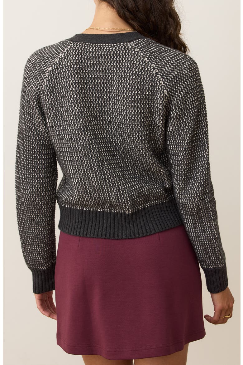 Robin Texture Cardigan, Alternate, color, BLK/WHITE