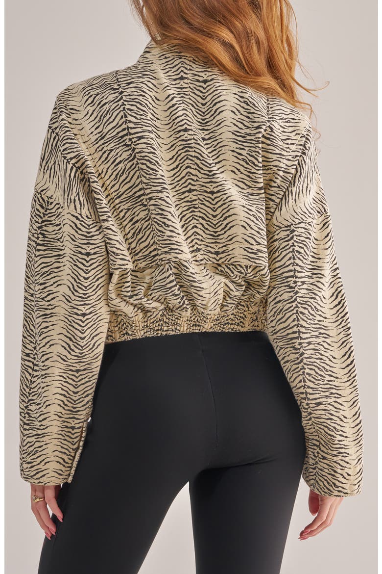 Ottoline Zebra Bomber Jacket, Alternate, color, WHITE BLACK