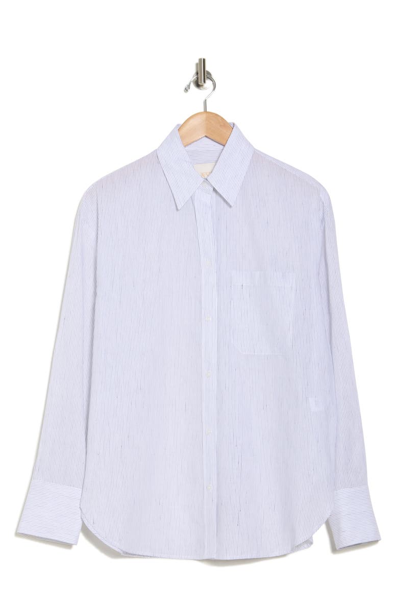 TWP Big Joe Stripe Cotton & Linen Button-Up Shirt, Alternate, color,