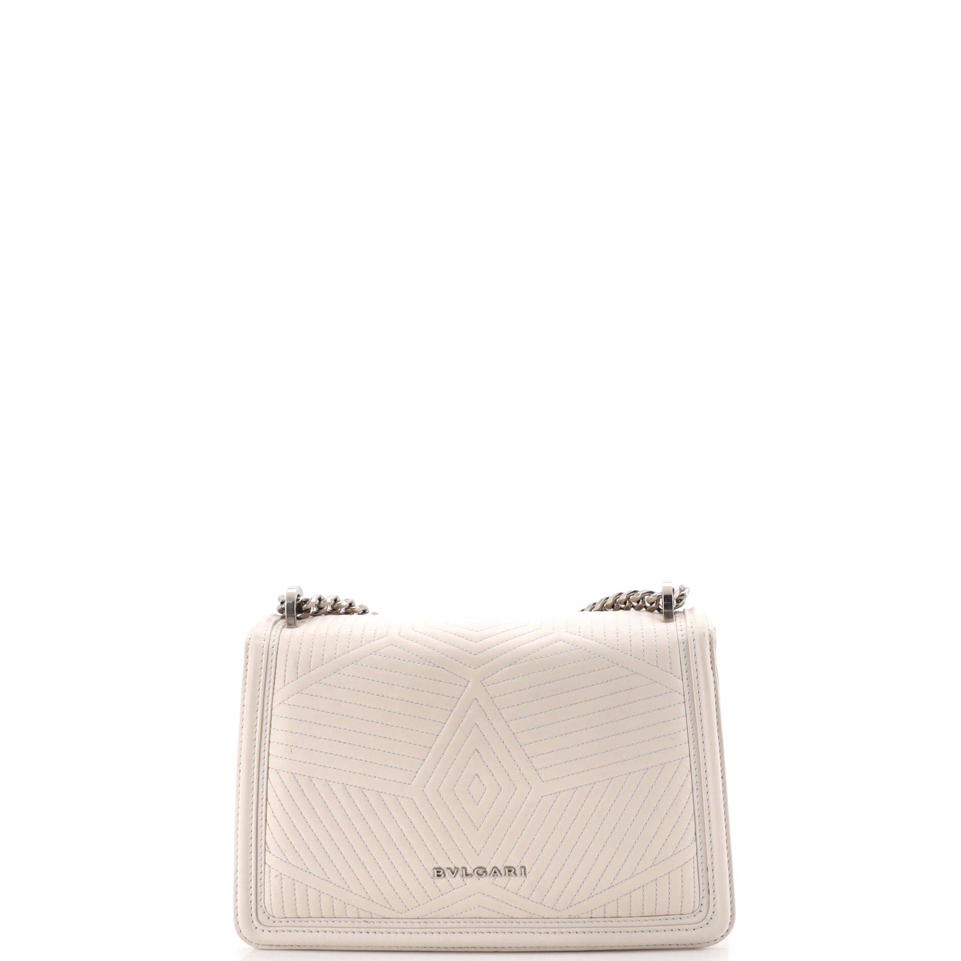 Serpenti Forever Shoulder Bag Quilted Leather Small, Alternate, color, White