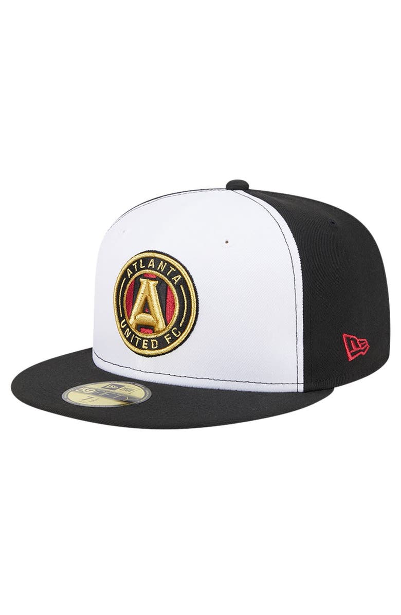 New Era Men's New Era White/Black Atlanta United FC 2024 Kick Off Collection 59FIFTY Fitted Hat, Alternate, color, White