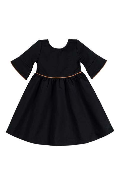 Girls' Ruffle Sleeve Ponte Dress, Toddler