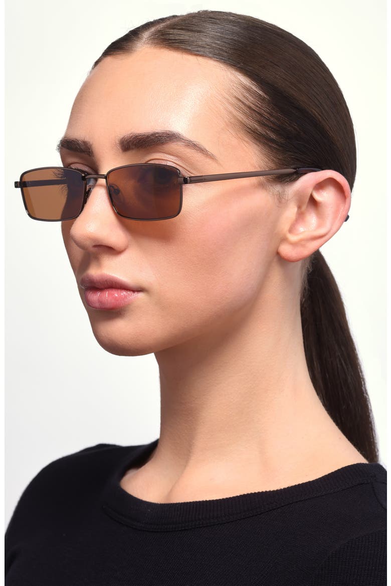 Rectangular Sunglasses, Alternate, color, BRONZE- BROWN