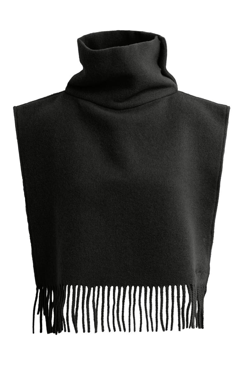 The Fringed Wool Vest, Alternate, color, BLACK