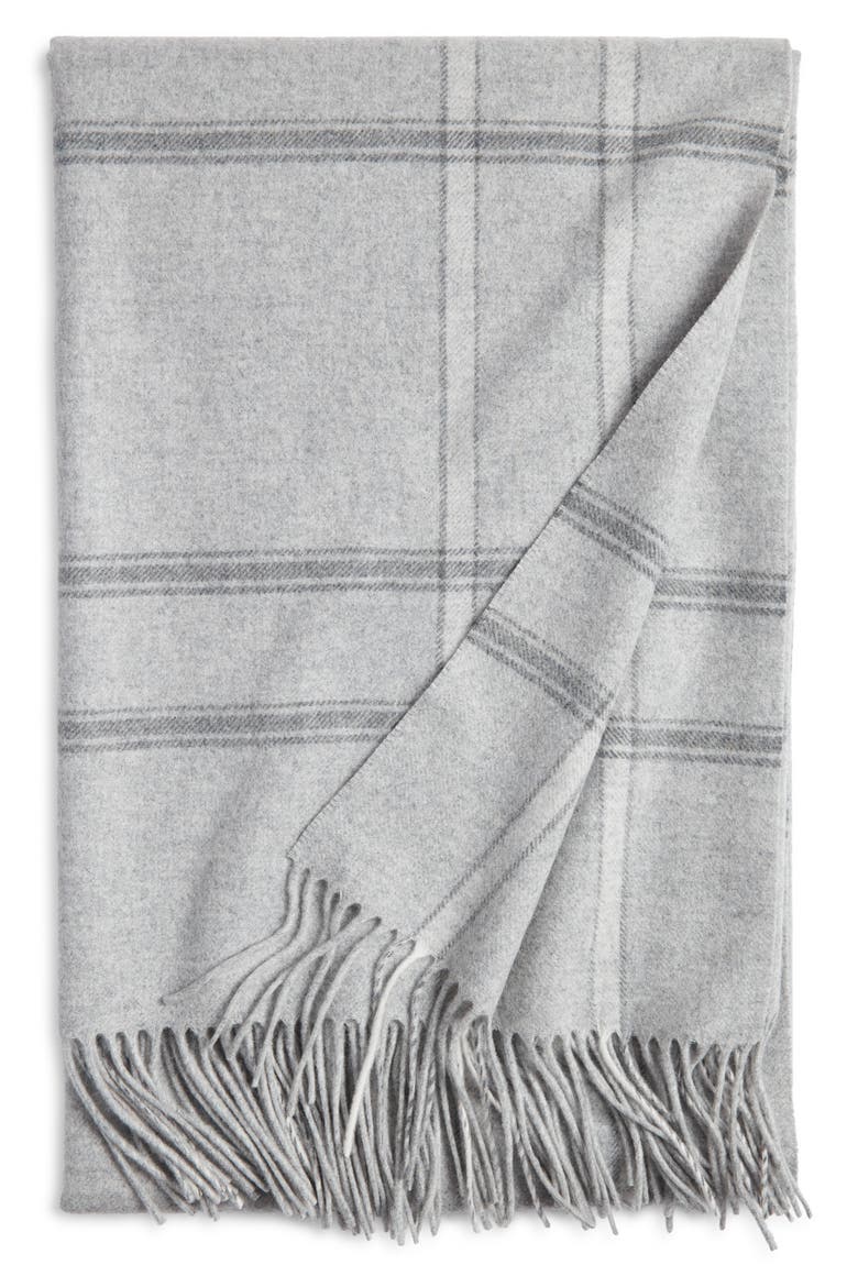Plaid Wool & Cashmere Throw Blanket, Main, color, GREY JAMES PLAID