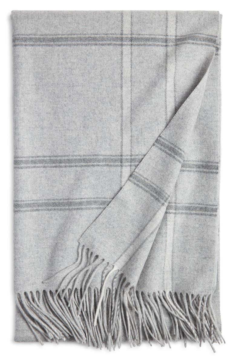 Nordstrom Plaid Wool & Cashmere Throw Blanket, Main, color,