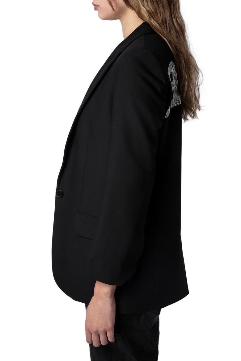 Viva Rock Strass Blazer, Alternate, color, NOIR