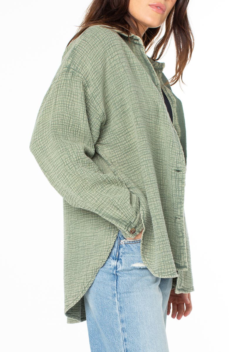 Roxy Morning Time Washed Cotton Button-Up Shirt, Alternate, color,