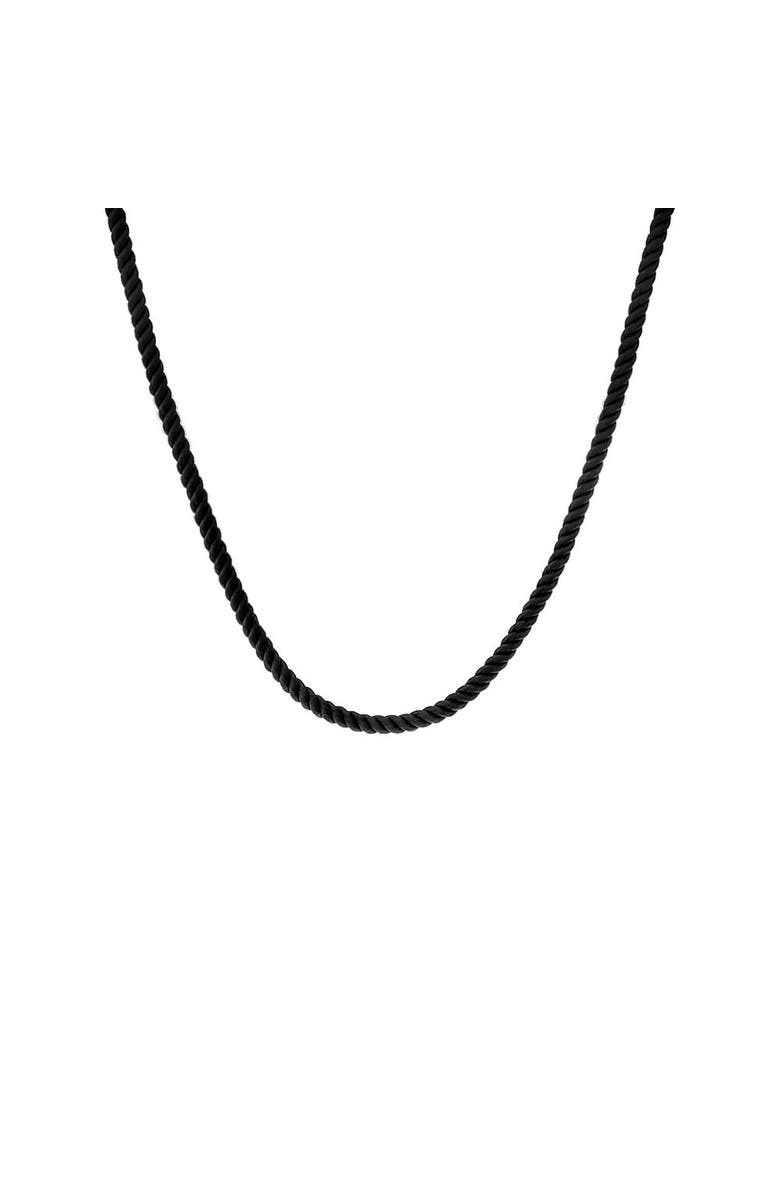 BY ADINA EDEN Colored Twisted Cotton Rope Necklace, Main, color, Black