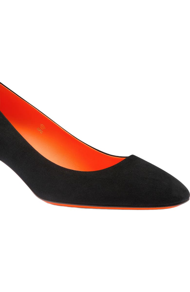 Santoni Women's suede low-heel pump, Alternate, color, Black