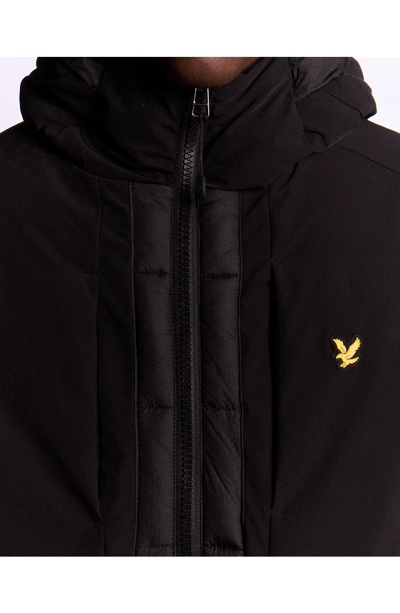 Lyle & Scott Wadded Hybrid Hooded Jacket, Alternate, color, Jet Black