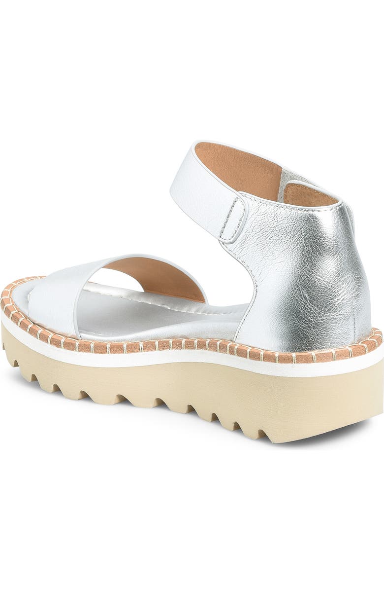 Söfft Ripley Ankle Strap Platform Wedge Sandal, Alternate, color, Silver