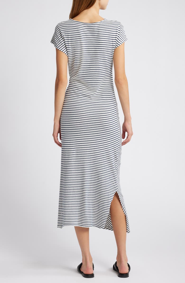 Rails Selah Tie Waist Dress, Alternate, color, Ivory Navy Micro Stripe