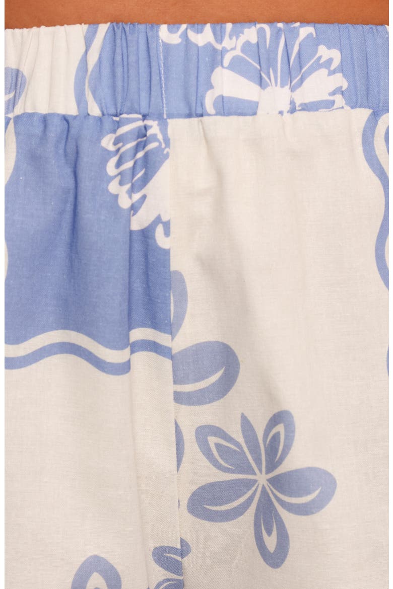 Shellie Print Pull-On Shorts, Alternate, color, BLUE DAHLIA
