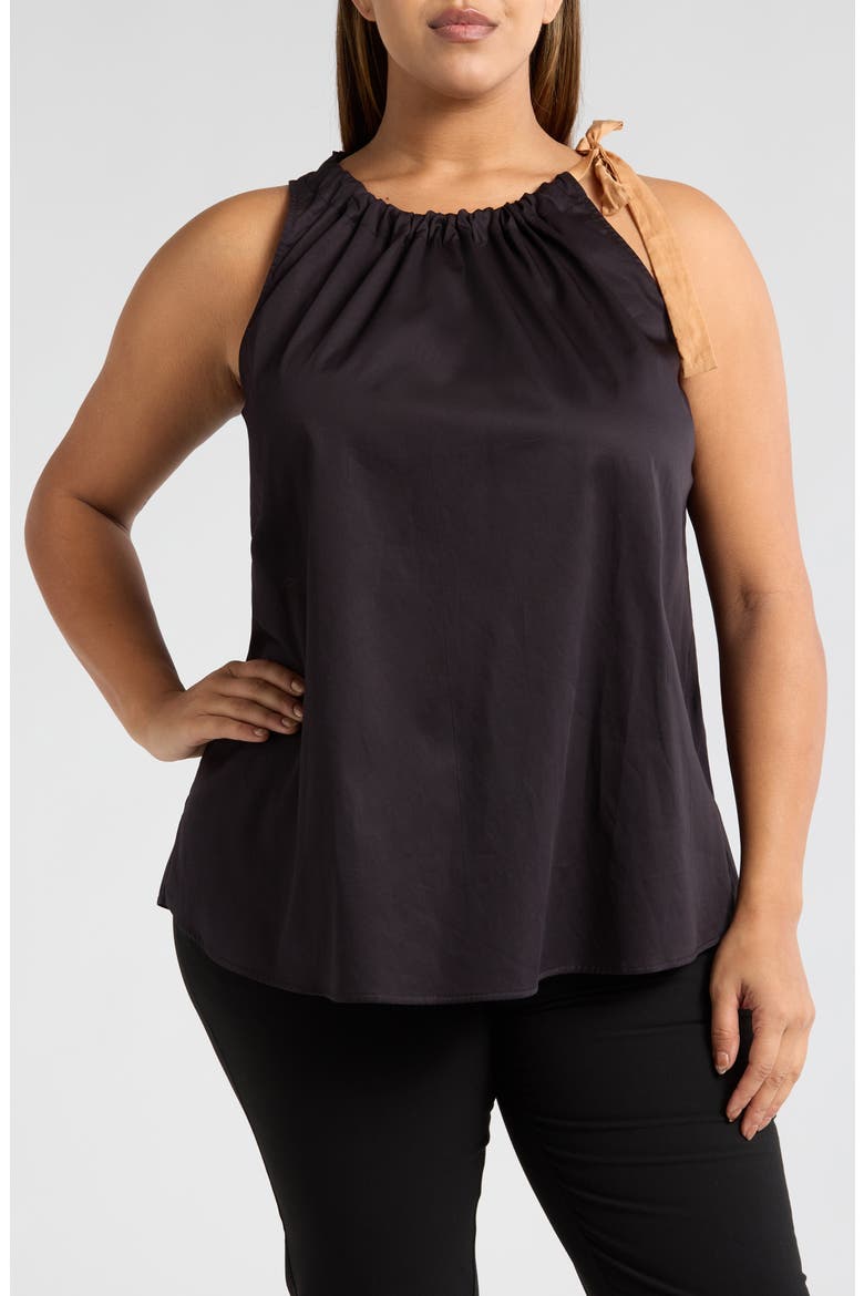 Acadia Sleeveless Cotton Top, Main, color, BLACK