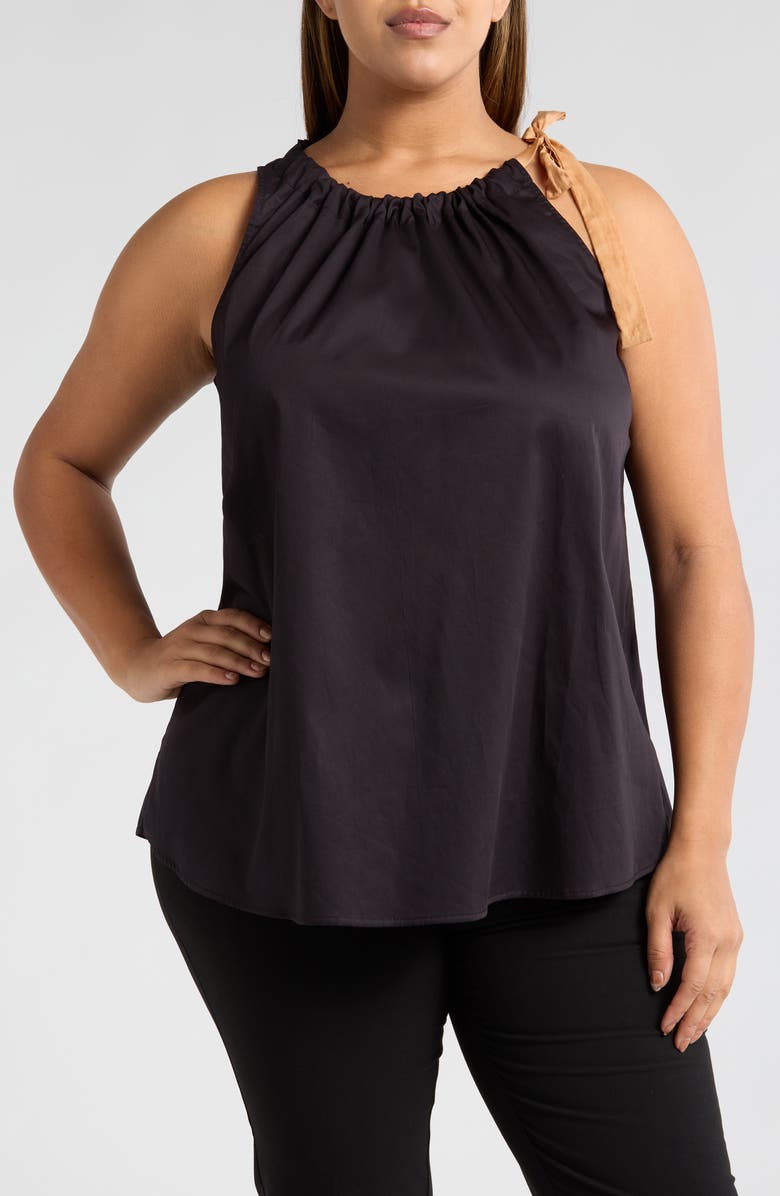 HARSHMAN Acadia Sleeveless Cotton Top, Main, color, Black