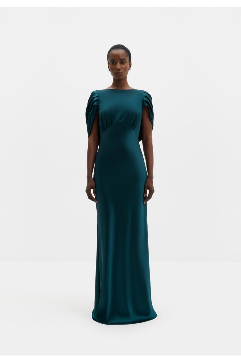 Louise Draped Back Maxi Dress, Main, color, Teal