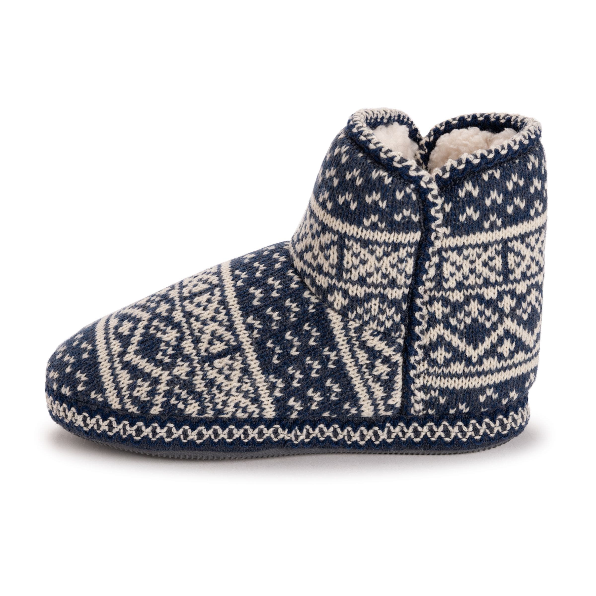 MUK LUKS Leigh Bootie Slipper, Alternate, color, Dark Blue