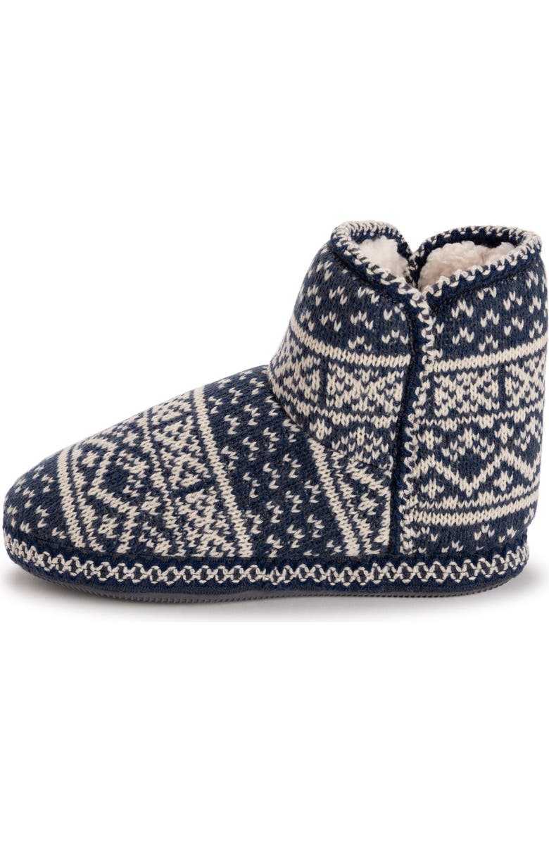 MUK LUKS Leigh Bootie Slipper, Alternate, color, Dark Blue