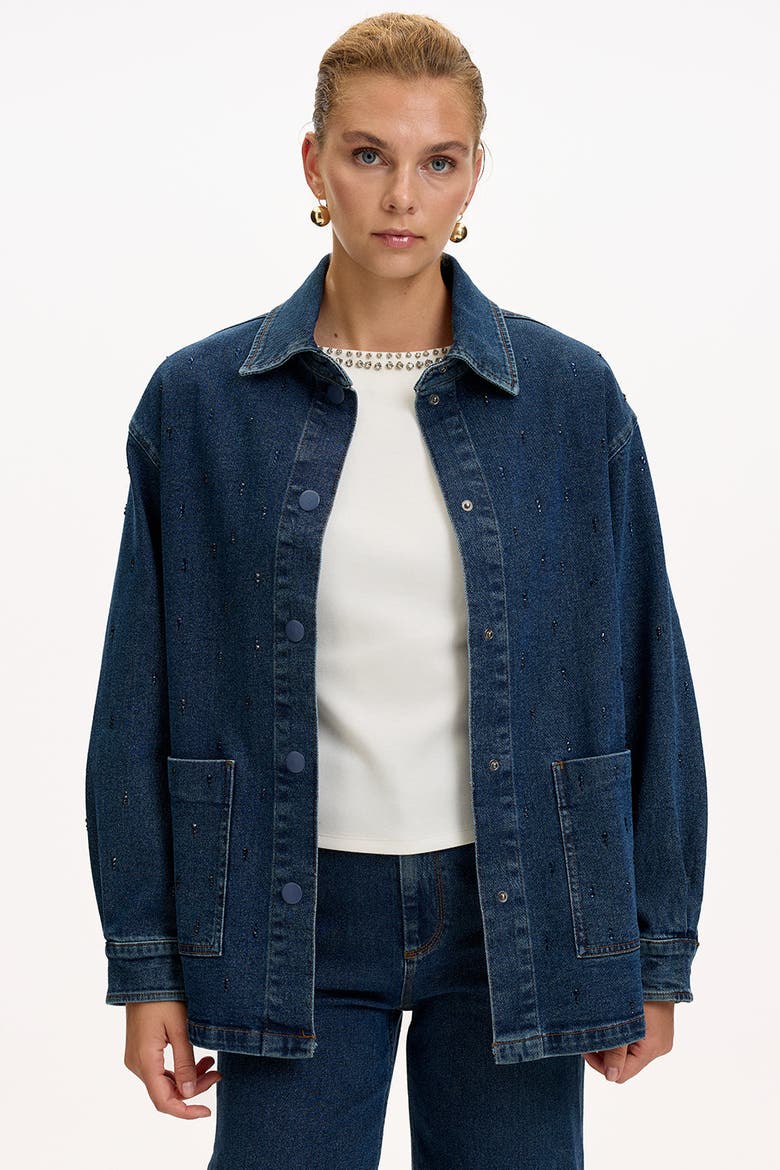 Jazmyne Denim Jacket, Alternate, color, INDIGO