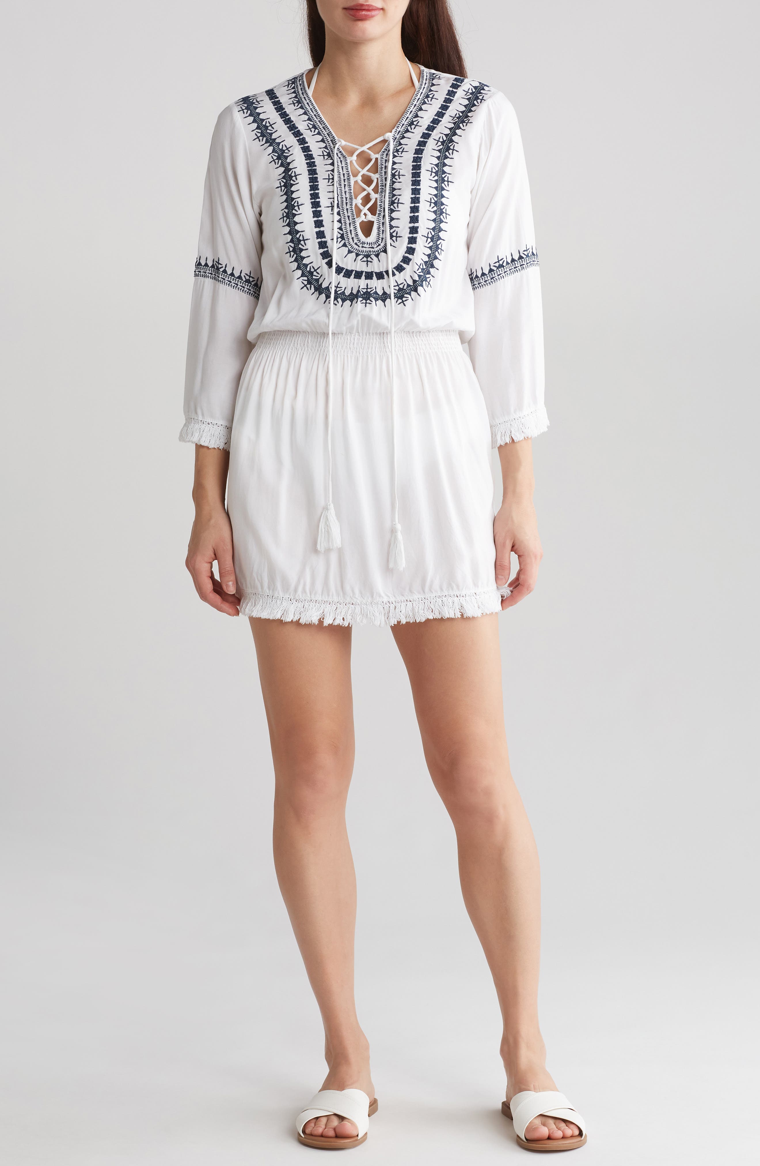 Embroidered Cover-Up Dress - image 3