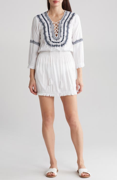 Embroidered Cover-Up Dress