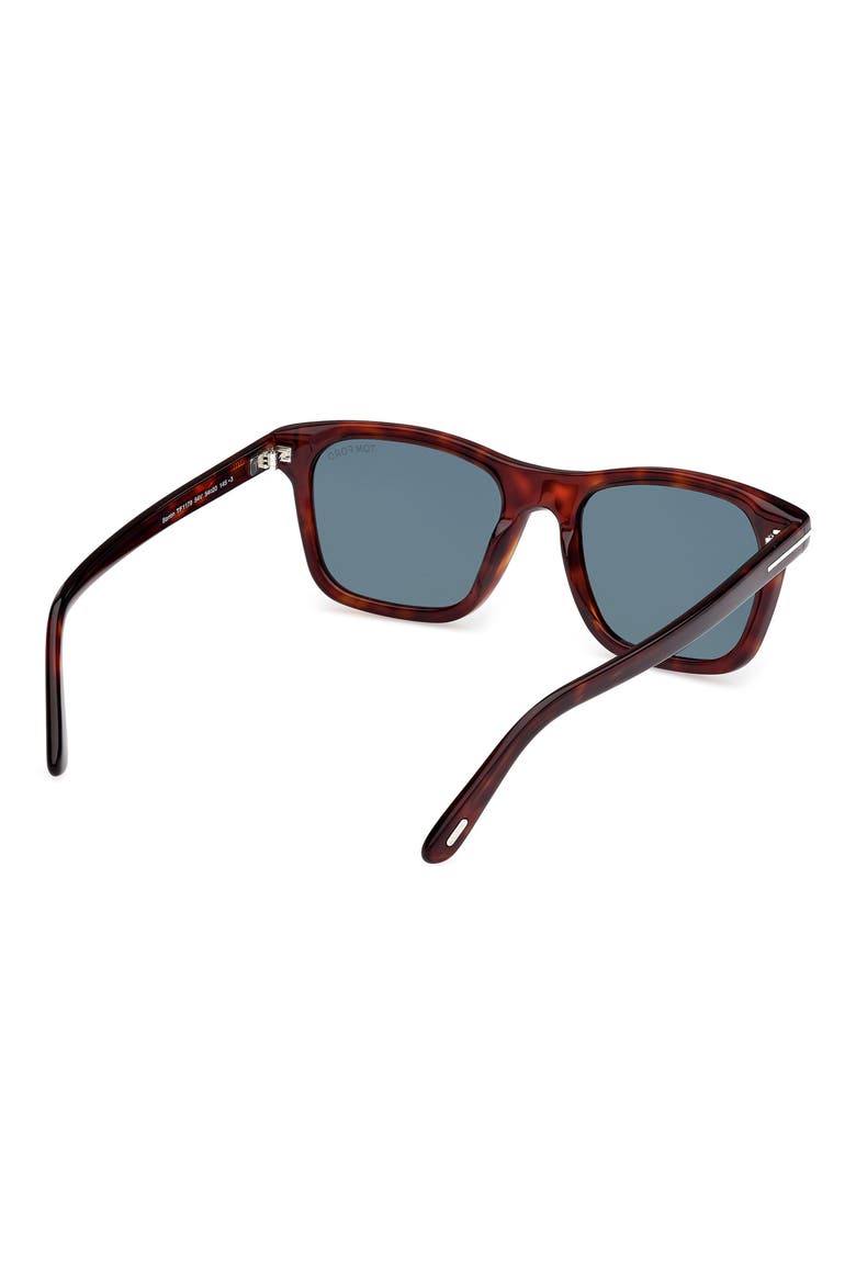 Barron 54mm Square Sunglasses, Alternate, color, SHINY RED HAVANA/ DARK TEAL