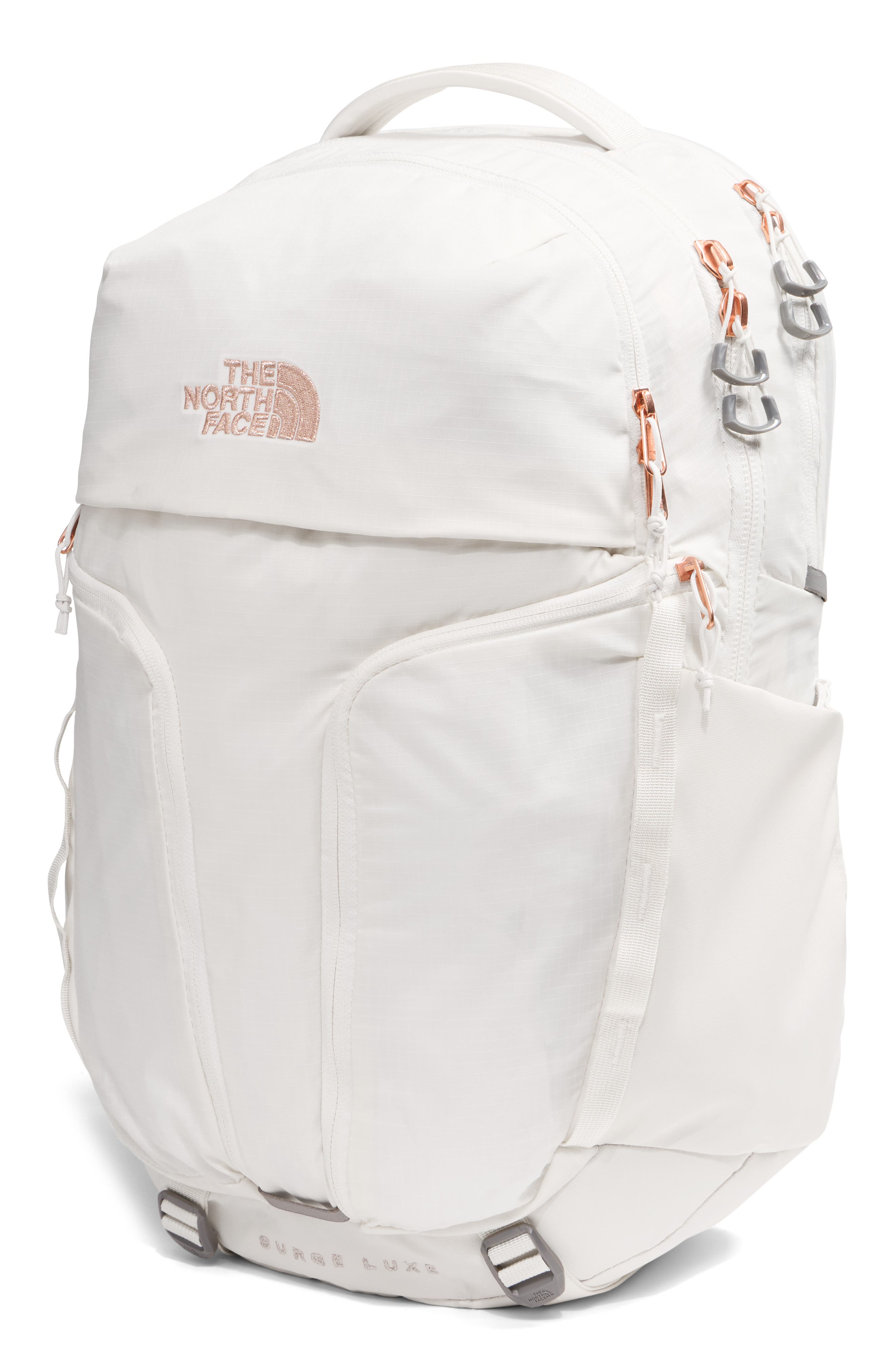 Surge Luxe Water Repellent Ripstop Backpack, Alternate, color, WHITE DUNE/ BURNT CORAL