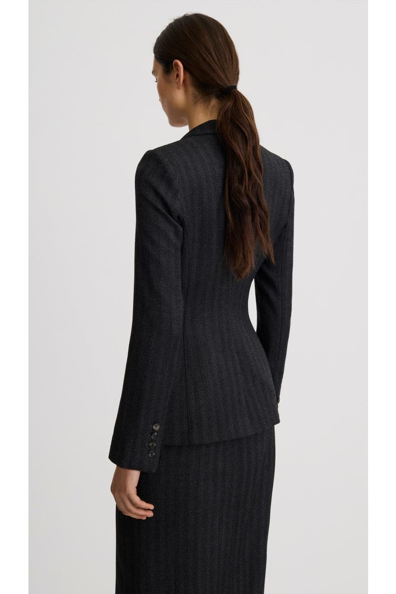 Longline Peaked Lapel Blazer, Alternate, color, Slate Herringbone