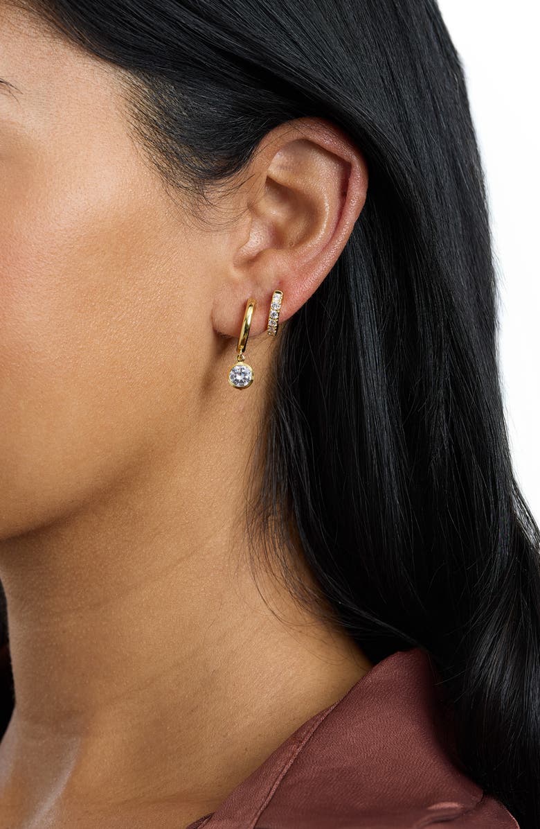 ATHRA LUXE The Muse Oval Drop Huggie Earrings, Alternate, color, 